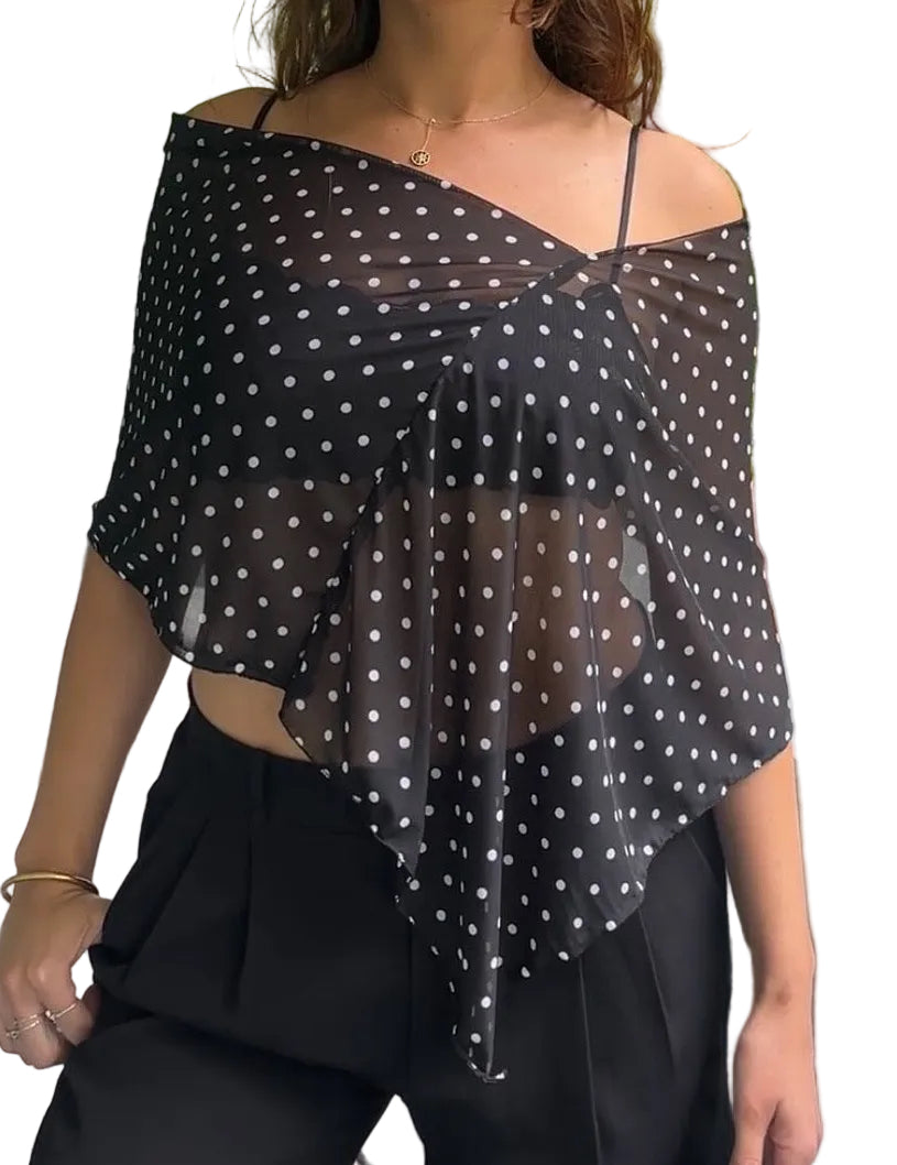 Sheer Polka Dot Poncho