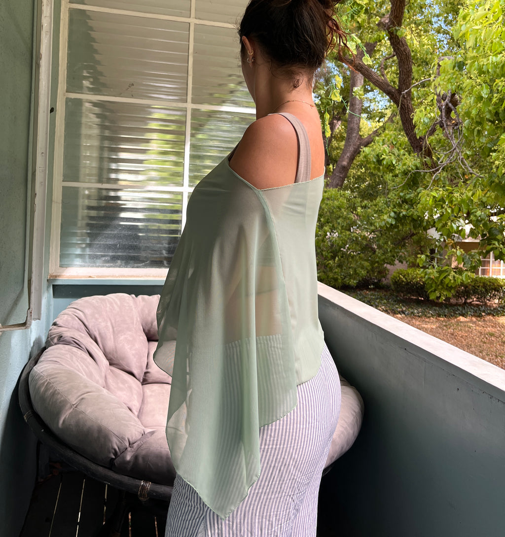 Mint Green Sheer Poncho