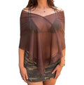 Brown Sheer Poncho
