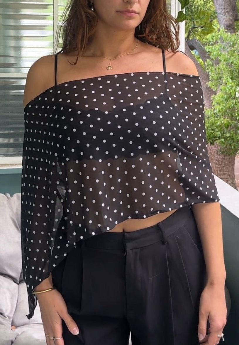 Sheer Polka Dot Poncho