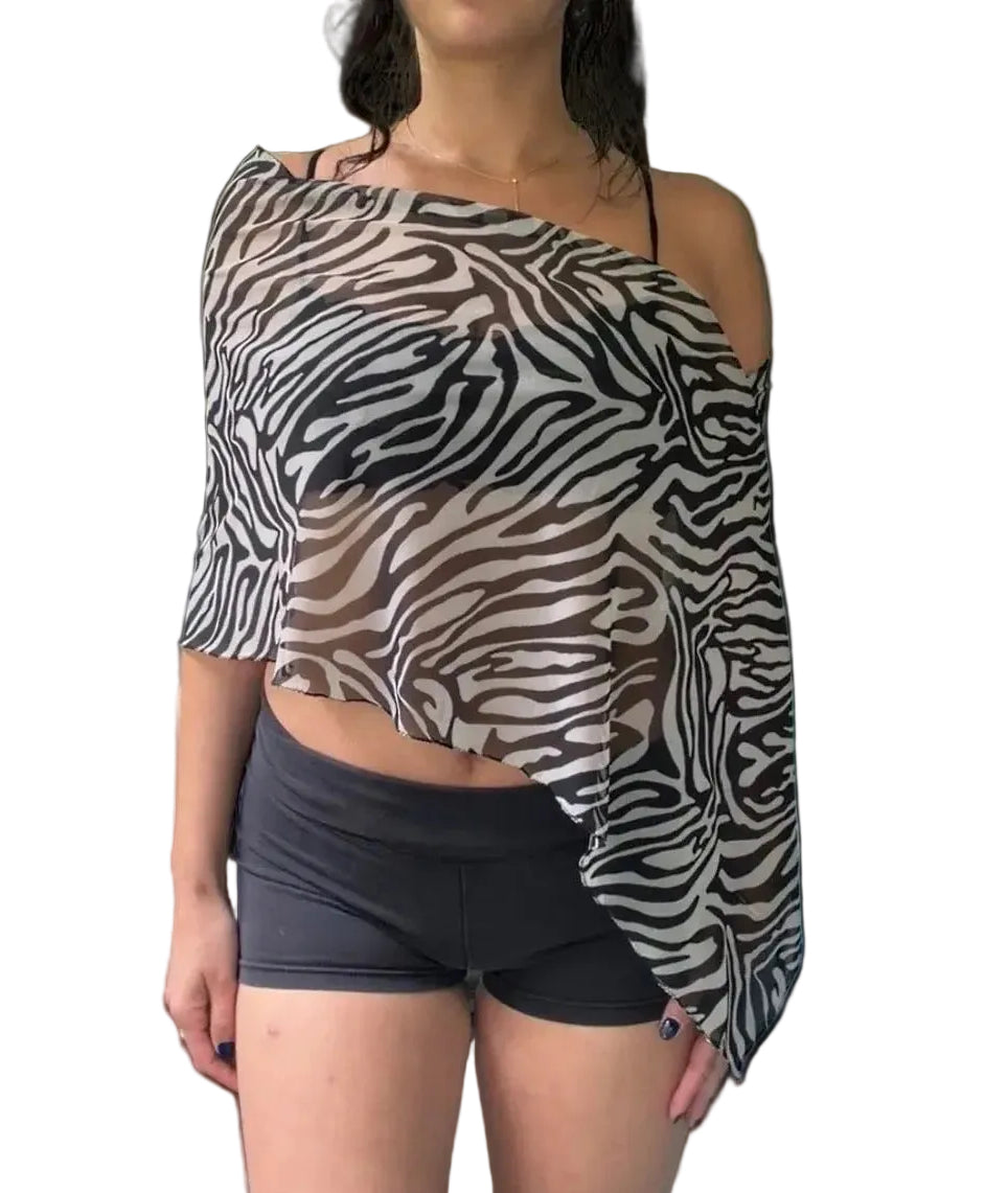 Sheer Zebra Poncho