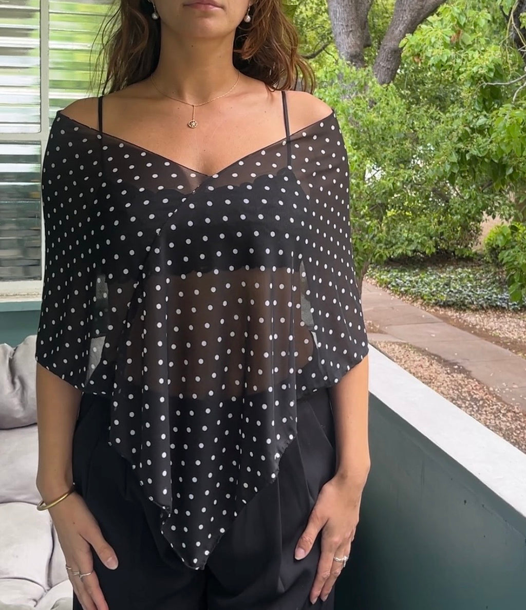 Sheer Polka Dot Poncho