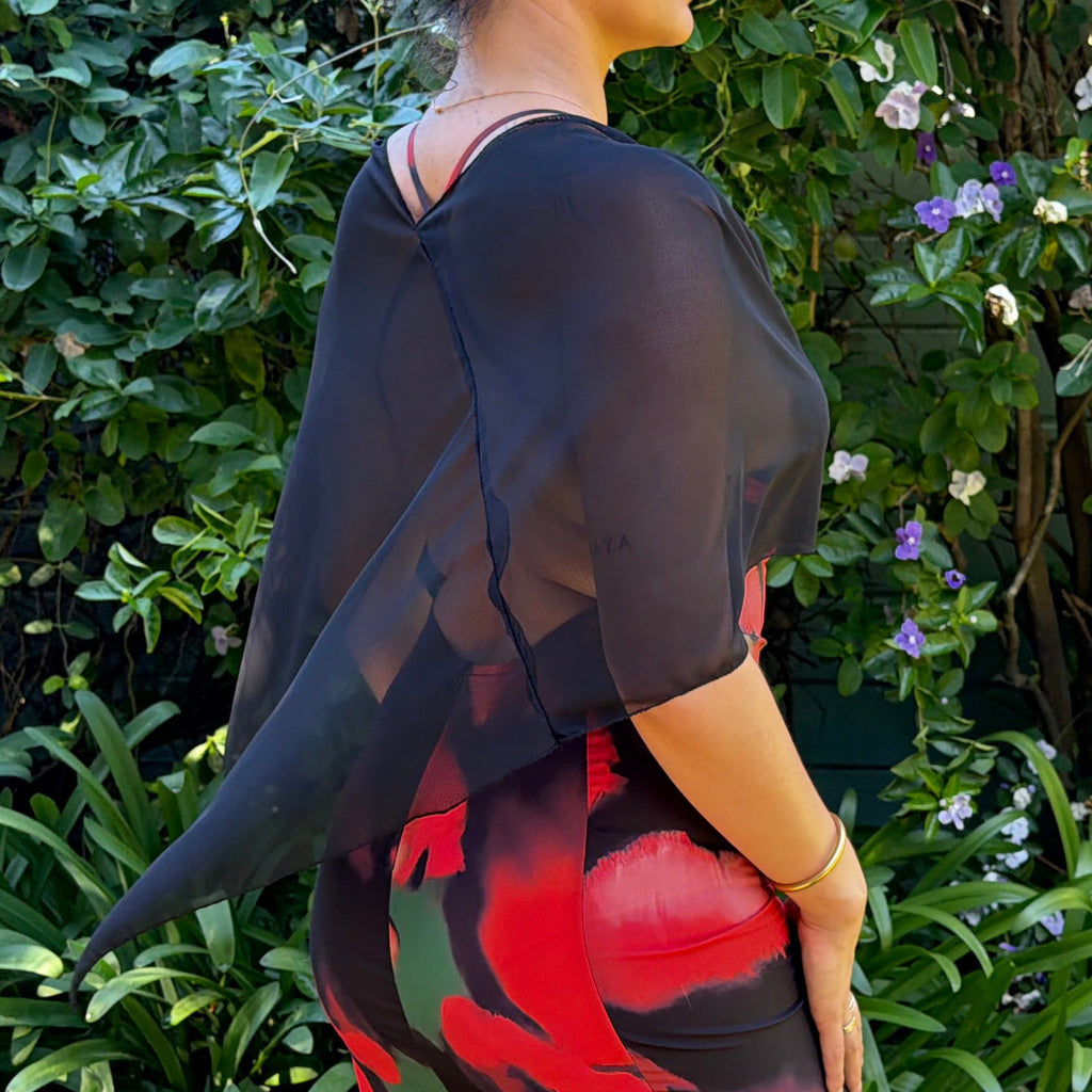 Black Sheer Poncho