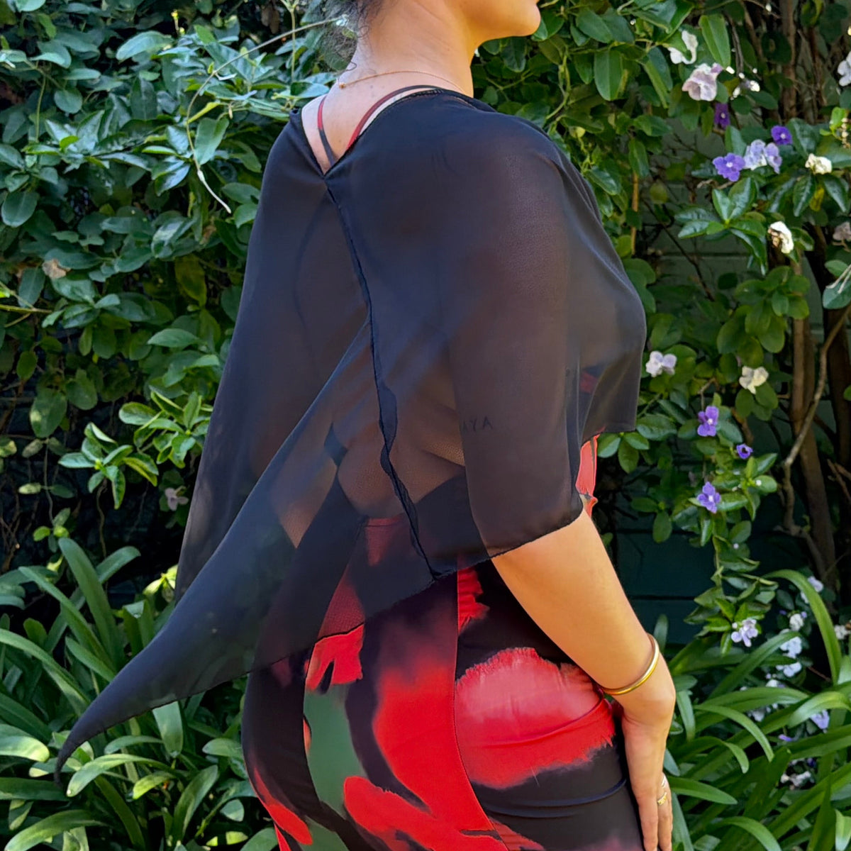 Black Sheer Poncho