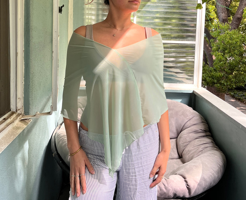 Mint Green Sheer Poncho