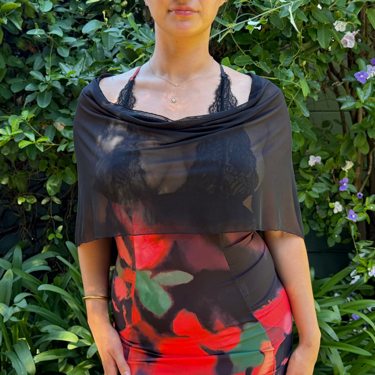 Black Sheer Poncho