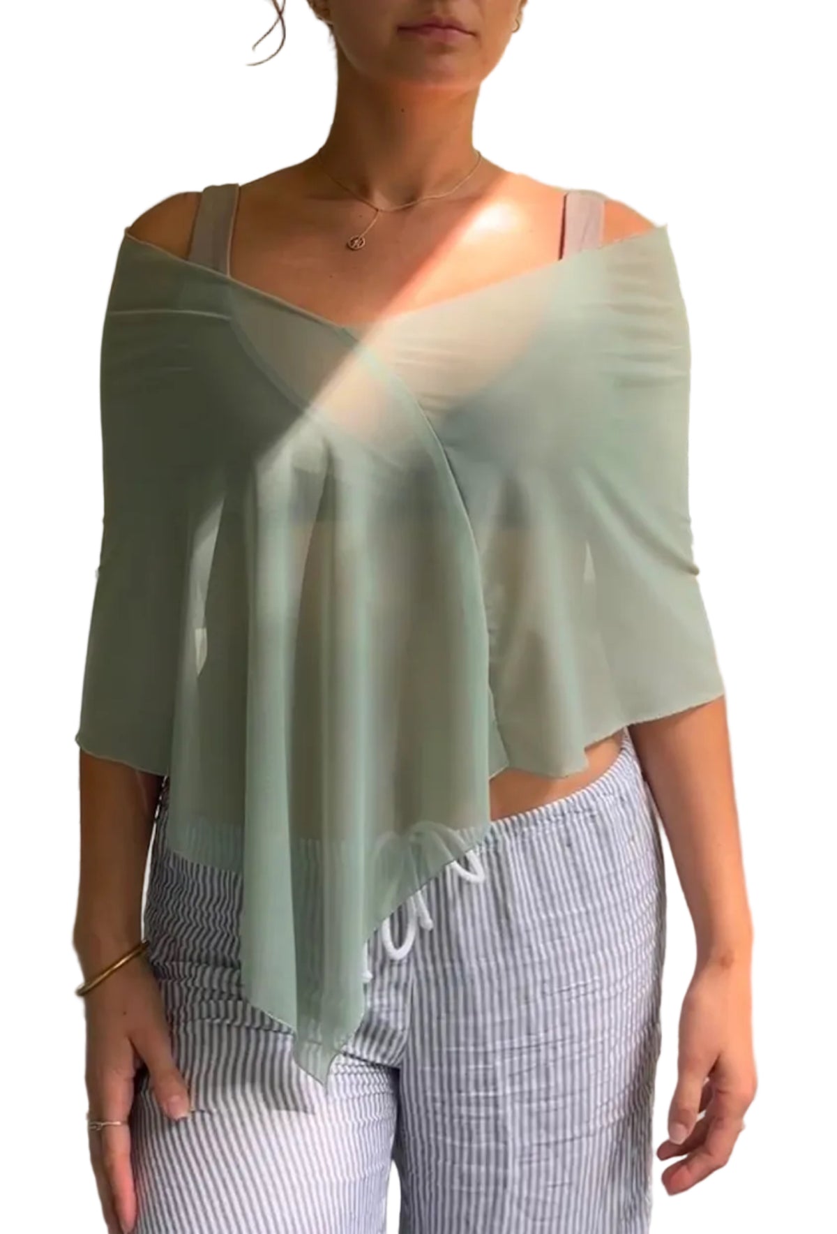 Mint Green Sheer Poncho