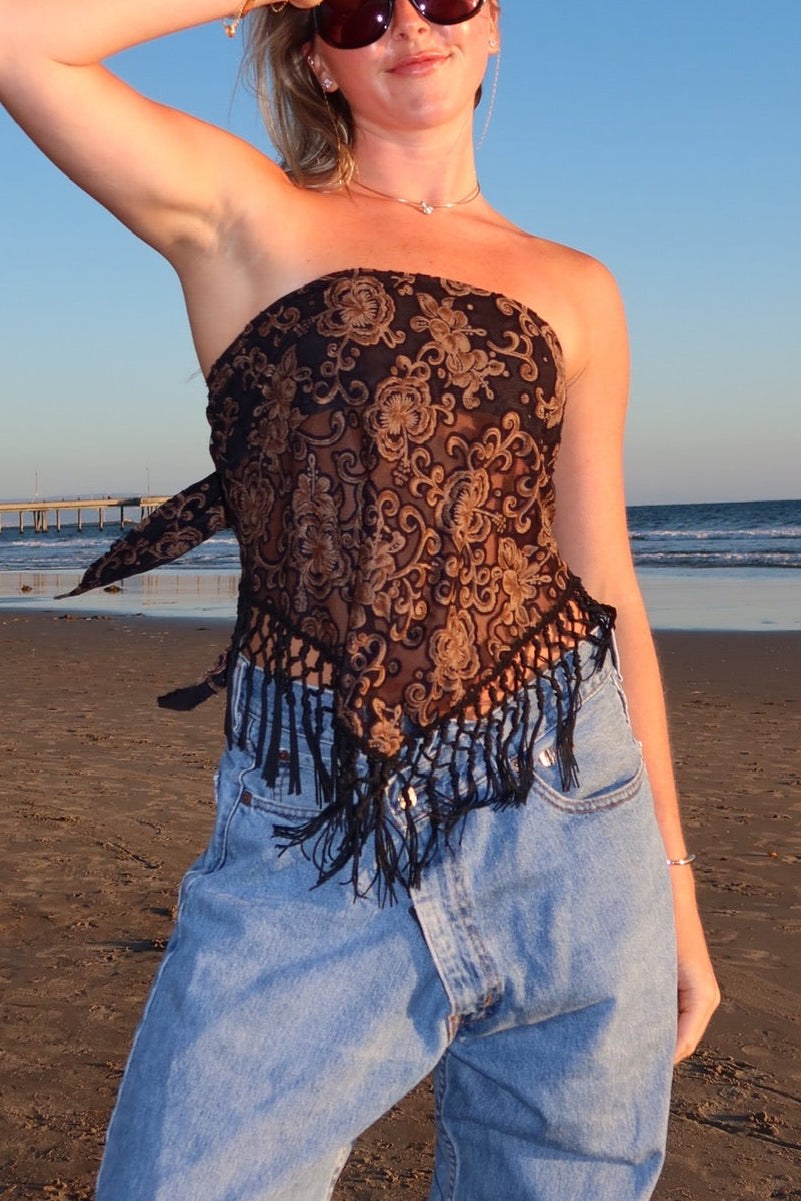 Fringe Scarf Top