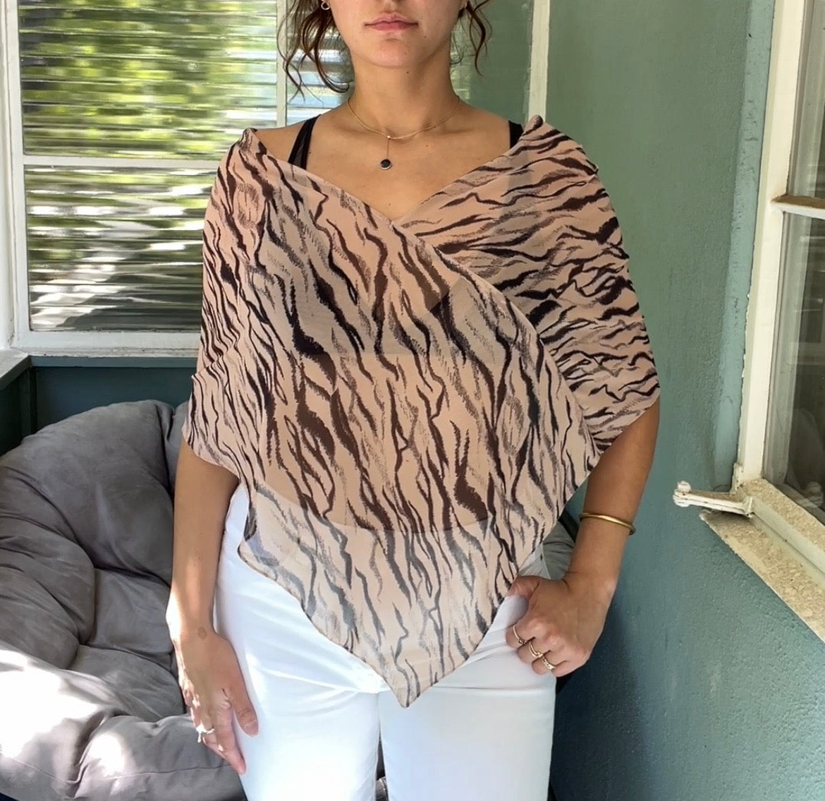 Tiger Sheer Poncho